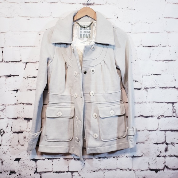 Billabong Jackets & Blazers - BillaBong Women's Cream Pea Coat